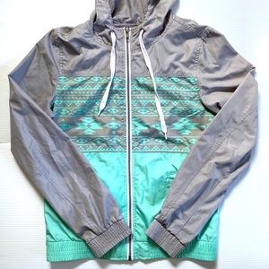 SOLD Mint Green & Grey Windbreaker